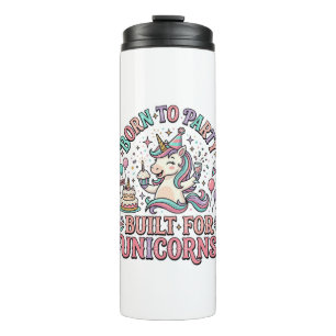 Unicorn Born to Party Built for Unicorns Retro Sty Thermal Tumbler