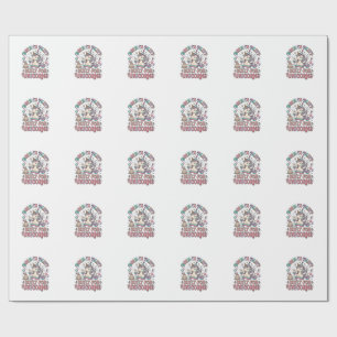 Unicorn Born to Party Built for Unicorns Retro Sty Wrapping Paper