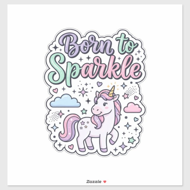 Unicorn Born to Sparkle Graphic Design Merch Desig (Sheet)
