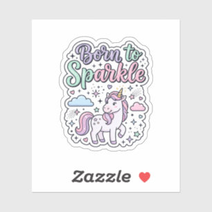 Unicorn Born to Sparkle Graphic Design Merch Desig