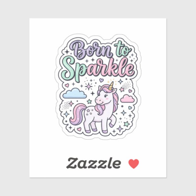 Unicorn Born to Sparkle Graphic Design Merch Desig (Sheet)