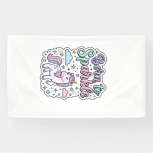 Unicorn Born to Sparkle Graphic Design Merch Desig Banner