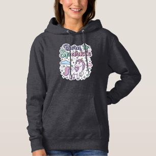 Unicorn Born to Sparkle Graphic Design Merch Desig Hoodie