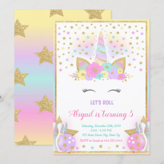 Unicorn Bowling Invitation, Unicorn Party, Bowling Invitation