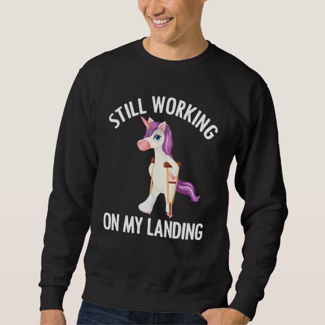 Unicorn Broken Leg For Kids Toddlers Injured Foot  Sweatshirt (Front)