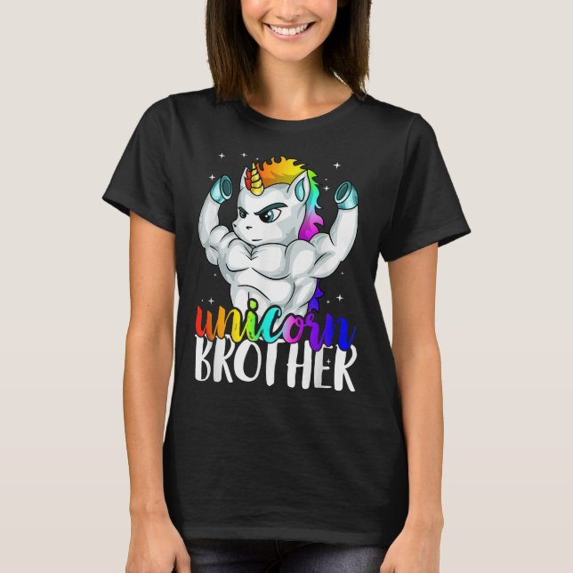 Unicorn Brother Sister to Big Bro Brothercorn Chri T-Shirt (Front)