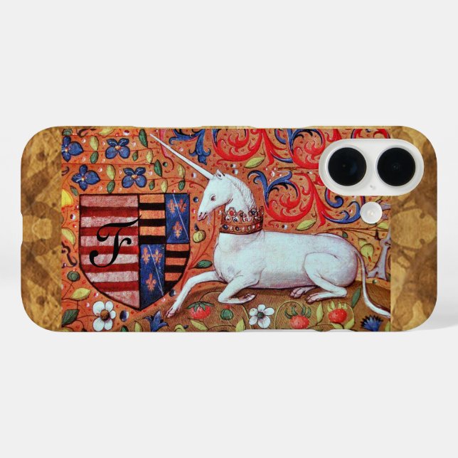 UNICORN Brown Parchment Monogram Case-Mate iPhone Case (Back (Horizontal))