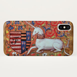UNICORN Brown Parchment Monogram iPhone X Case