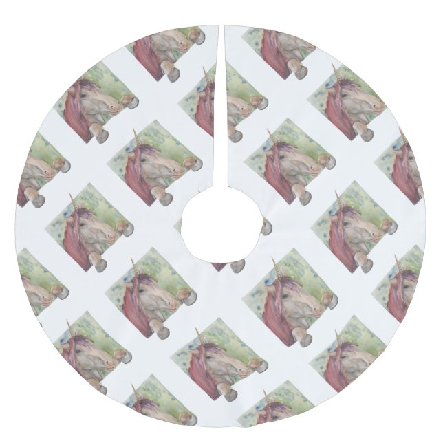 Unicorn Brushed Polyester Tree Skirt (Front)