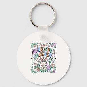 Unicorn Bunnycorn Garden Kawaii Typography Design_ Key Ring
