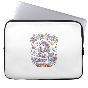 Unicorn Butterflies Know My Name Charming POD Artw Laptop Sleeve