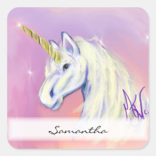Unicorn by: Mendi Vernatter Square Sticker