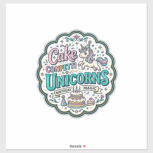 Unicorn Cake Confetti Unicorns POD Ready POD Artwo