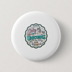 Unicorn Cake Confetti Unicorns POD Ready POD Artwo 6 Cm Round Badge