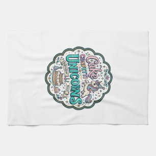 Unicorn Cake Confetti Unicorns POD Ready POD Artwo Tea Towel
