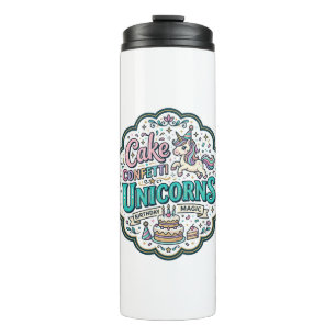 Unicorn Cake Confetti Unicorns POD Ready POD Artwo Thermal Tumbler