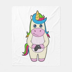 Unicorn Camera Fleece Blanket