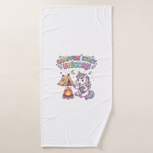 Unicorn Campfire Story Unicorn Charming POD Artwor Bath Towel