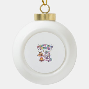 Unicorn Campfire Story Unicorn Charming POD Artwor Ceramic Ball Christmas Ornament