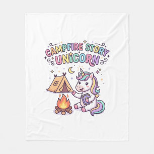 Unicorn Campfire Story Unicorn Charming POD Artwor Fleece Blanket
