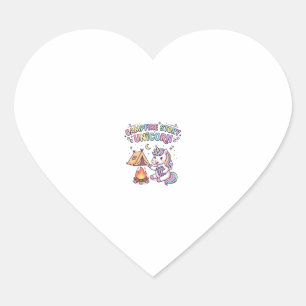 Unicorn Campfire Story Unicorn Charming POD Artwor Heart Sticker