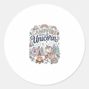 Unicorn Campfire Unicorn Premium Vector Sticker an