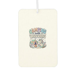 Unicorn Camping with Unicorns Kawaii Sticker and S Car Air Freshener