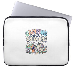 Unicorn Camping with Unicorns Kawaii Sticker and S Laptop Sleeve