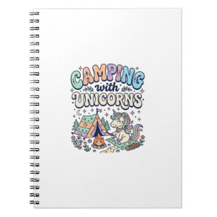 Unicorn Camping with Unicorns Kawaii Sticker and S Notebook