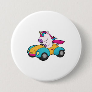 Unicorn Car 7.5 Cm Round Badge