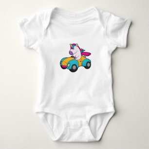 Unicorn Car Baby Bodysuit