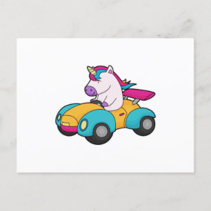 Unicorn Car Postcard
