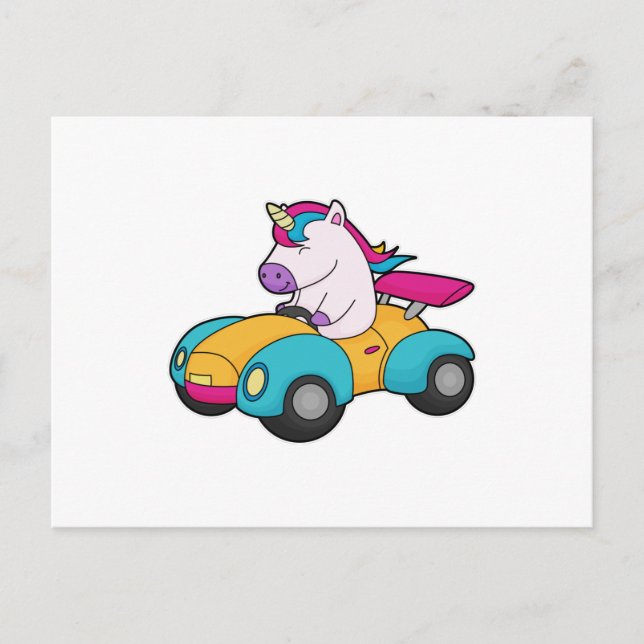 Unicorn Car Postcard (Front)