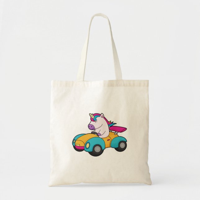 Unicorn Car Tote Bag (Front)