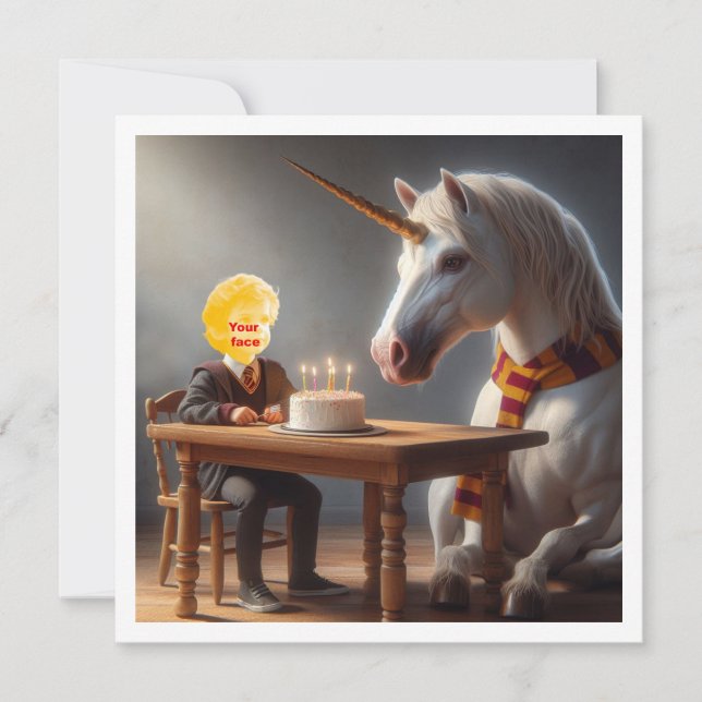 Unicorn card, magical birthday, unicorn birthday card (Front)