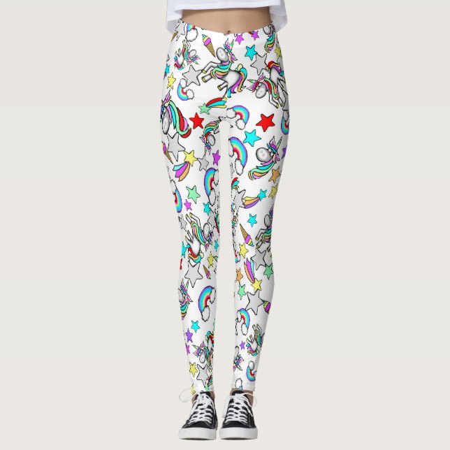 Unicorn Cartoon Ladies Leggings (Front)