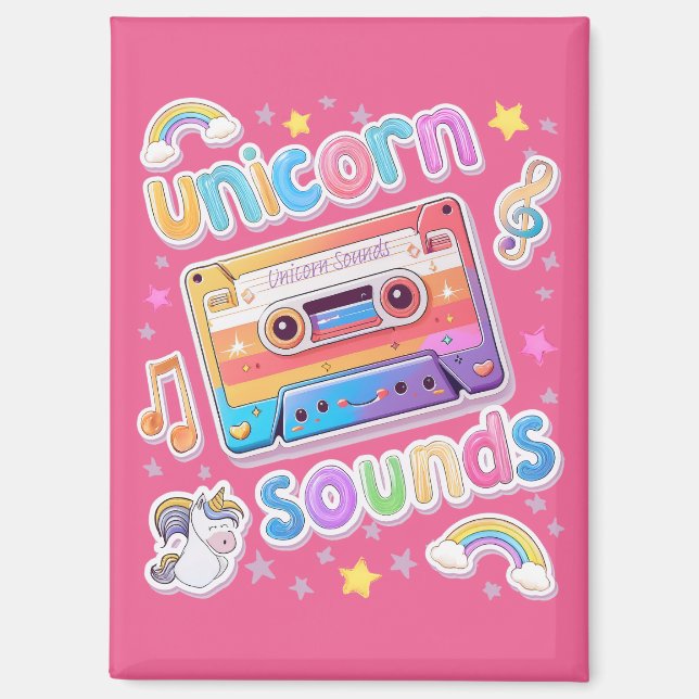 Unicorn Cassette Collage Magnet (Front)