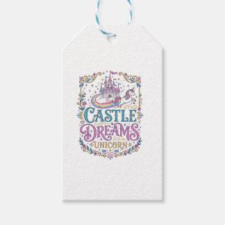 Unicorn Castle Dreams Unicorn White Background Pri Gift Tags