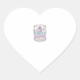 Unicorn Castle Dreams Unicorn White Background Pri Heart Sticker
