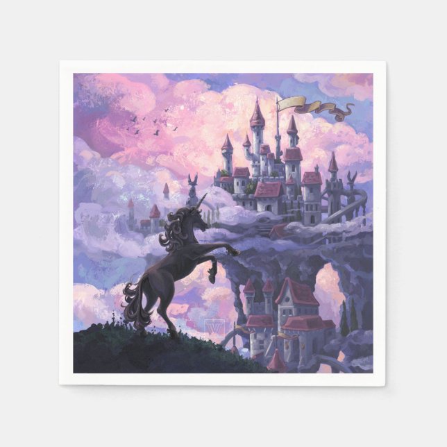 Unicorn Castle Napkin (Front)