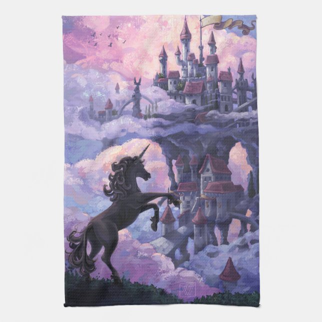 Unicorn Castle Tea Towel (Vertical)