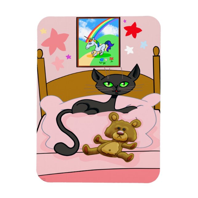 Unicorn, Cat, and Teddy Bear Magnet (Vertical)