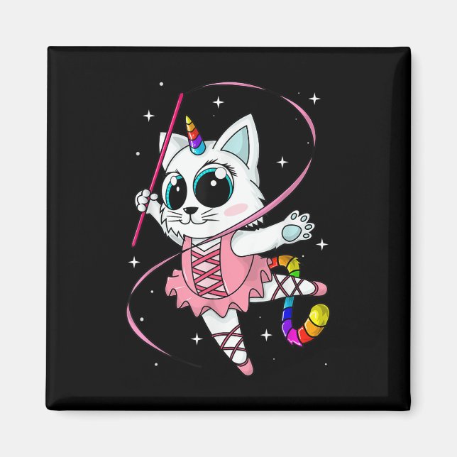 Unicorn Cat Cati Corn Kittycorn Cute Kitty Rainbow Magnet (Front)
