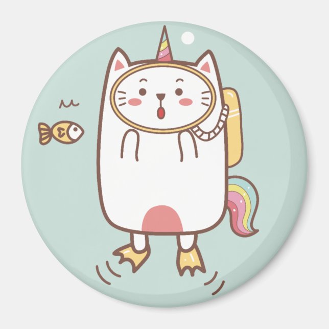 Unicorn Cat Magnet (Front)