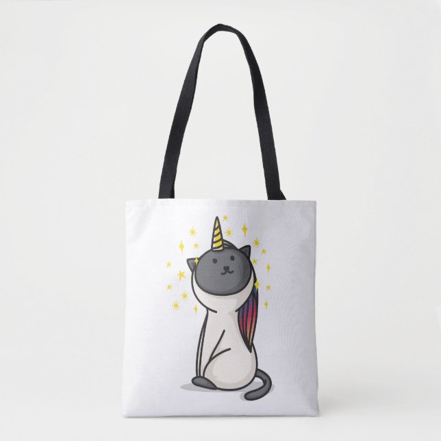 unicorn cat   tote bag (Front)