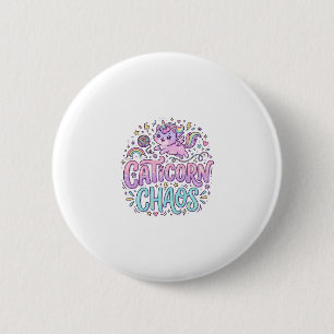 Unicorn Caticorn Chaos Cute Pastel Product Graphic 6 Cm Round Badge