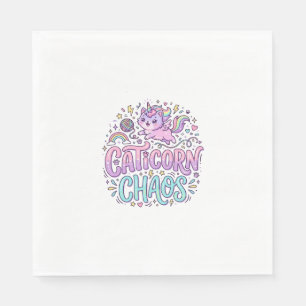 Unicorn Caticorn Chaos Cute Pastel Product Graphic Napkin