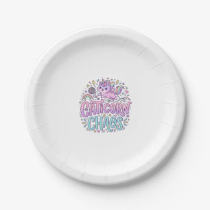 Unicorn Caticorn Chaos Cute Pastel Product Graphic Paper Plate