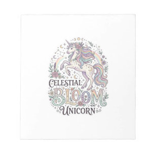 Unicorn Celestial Bloom Unicorn Premium Vector Typ Notepad