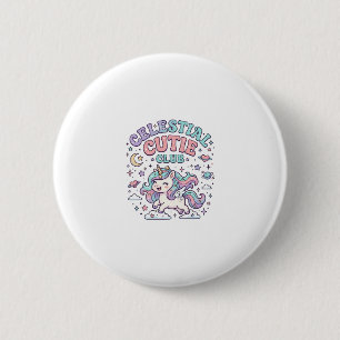 Unicorn Celestial Cutie Club Retro Style Product G 6 Cm Round Badge
